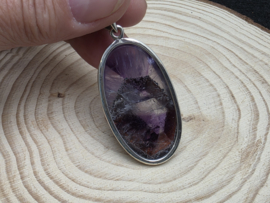 Flower amethist hanger in zilver