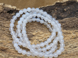 Witte agaat armband 6 mm
