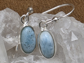 Larimar oorbellen in zilver
