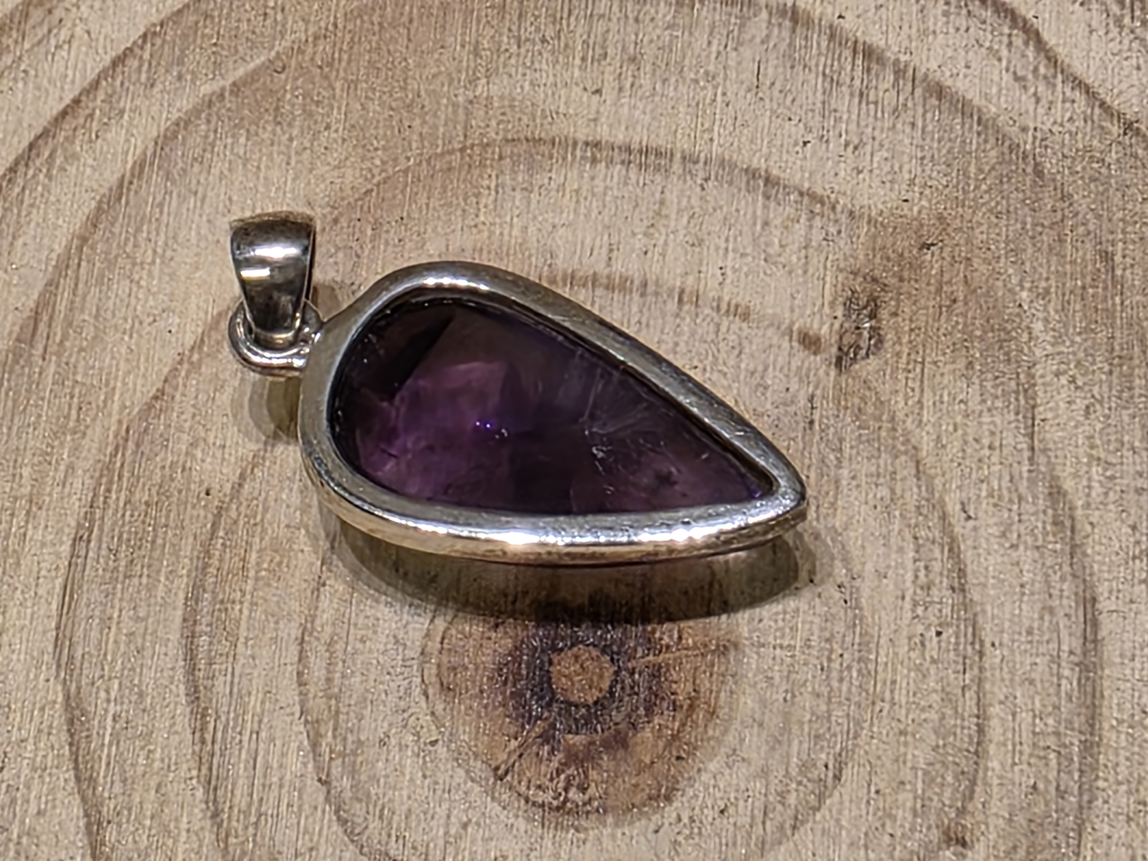 Flower amethist hanger in zilver