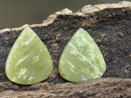 Serpentijn cabochons set van 2
