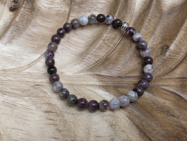 Roze toermalijn in kwarts armband 5/6 mm