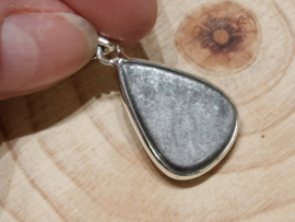 Zilver obsidiaan hanger in zilver