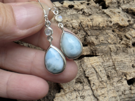 Larimar oorbellen in zilver