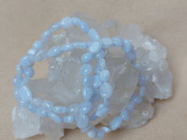 Chalcedoon of blue lace agaat nugget armband