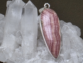 Rhodochrosiet hanger in zilver