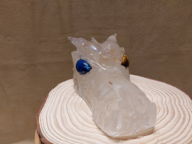 Bergkristal Sjamaandraak met tijgeroog en lapis lazuli ogen