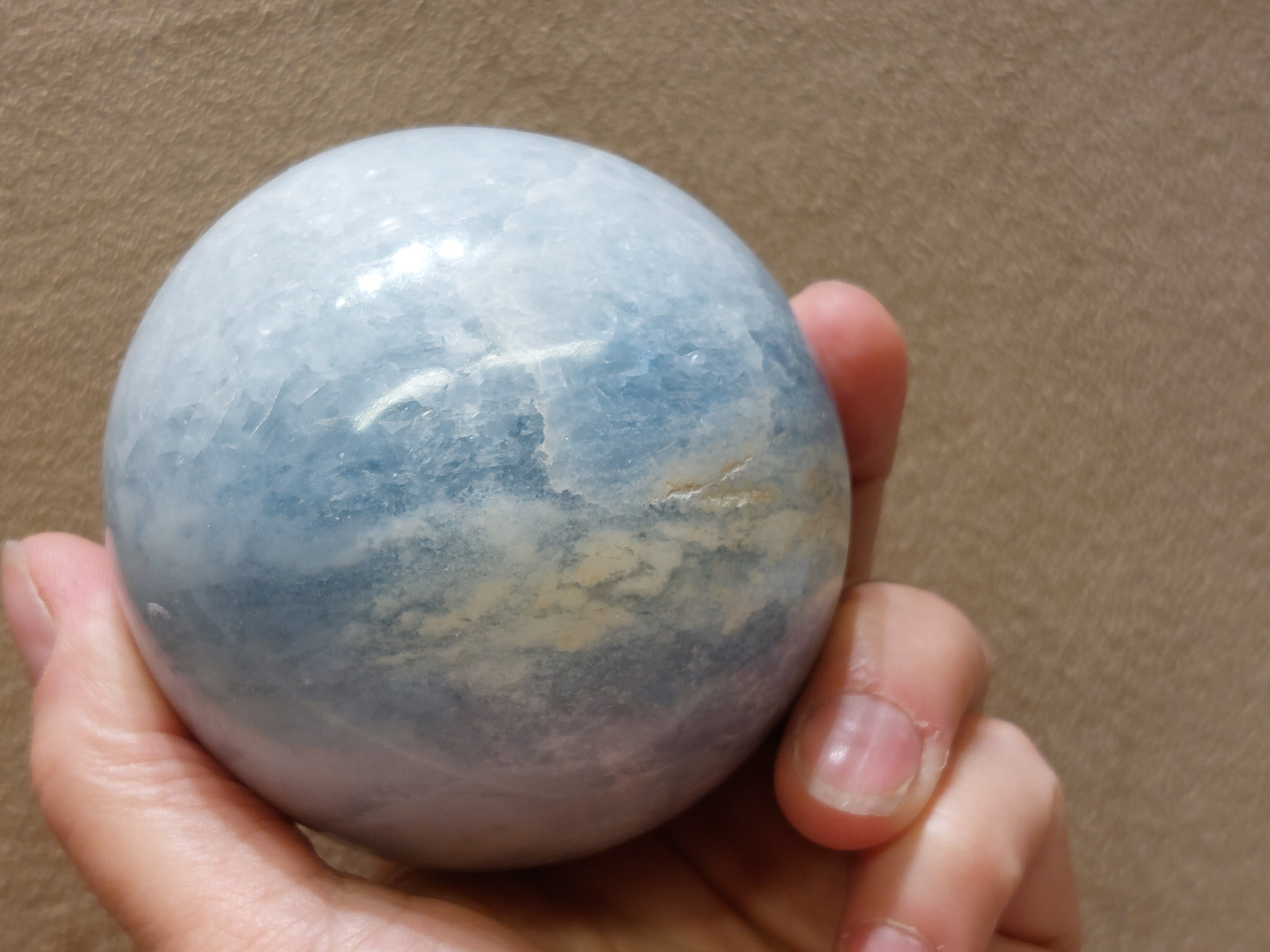 Blauwe calciet bol