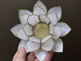 Lotus sfeerlicht parelmoer met goudrand