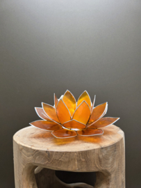Lotus sfeerlicht oranje met zilverrand