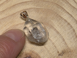 Herkimer diamant hanger met zilveren oogje