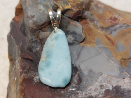 Larimar hanger met zilveren oogje