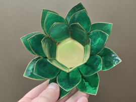 Lotus sfeerlicht groen met goudrand