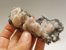 Snow calciet/calciet met aragoniet cluster uit Mexico