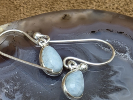 Larimar oorbellen in zilver