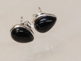 Onyx oorbellen in zilver