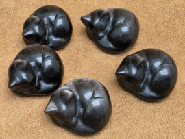 Zilver obsidiaan slapende kat