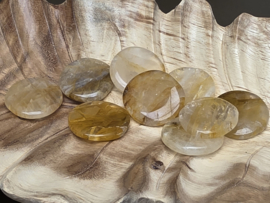 Golden healer of limoniet kwarts platte steen