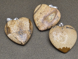 Landschap jaspis hanger hart