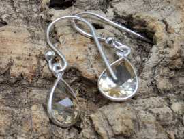 Gebrande amethist oorbellen in zilver