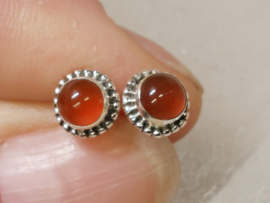 Carneool oorbellen in zilver