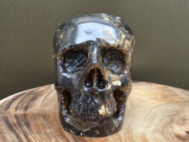 Blauwe amber human skull