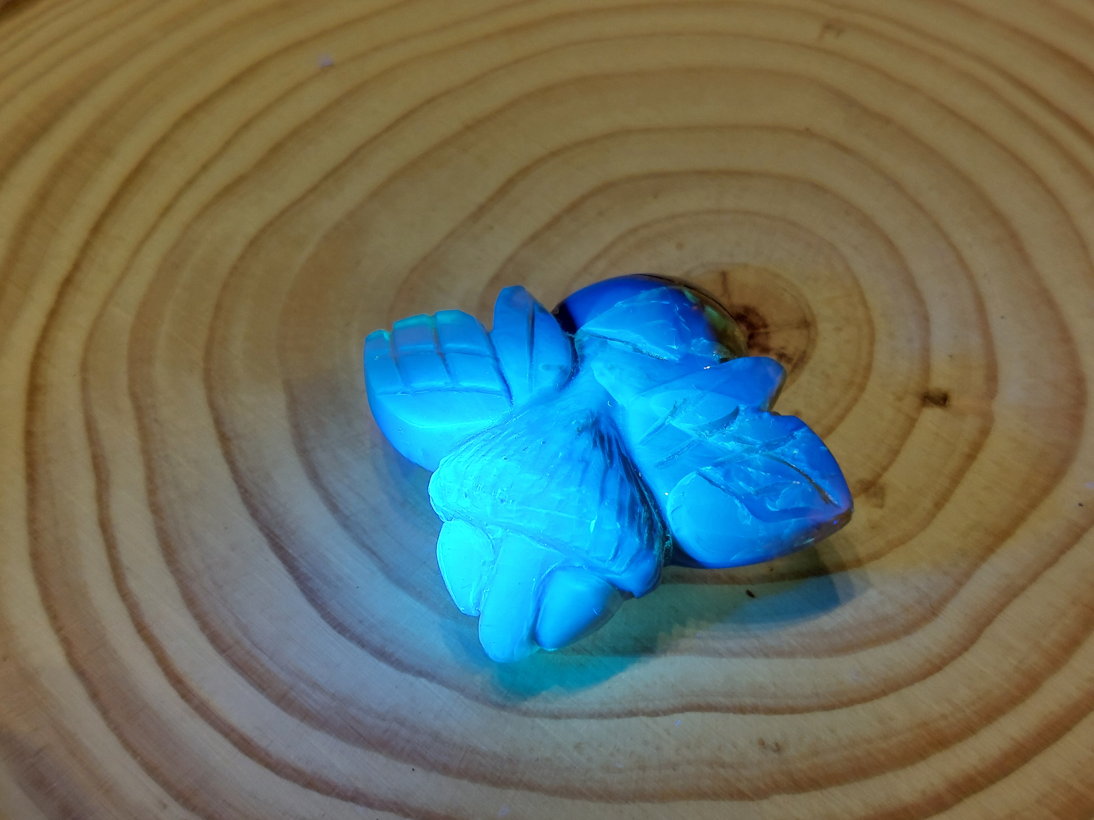 Blauwe amber bij