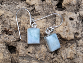 Larimar oorbellen in zilver