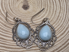Larimar oorbellen in zilver