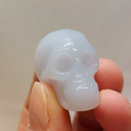 Blauwe chalcedoon human skull