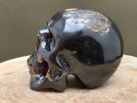 Blauwe amber human skull
