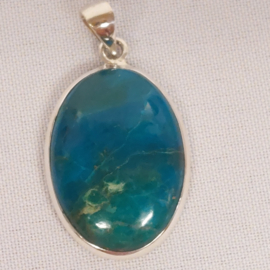 Chrysocolla hanger in zilver