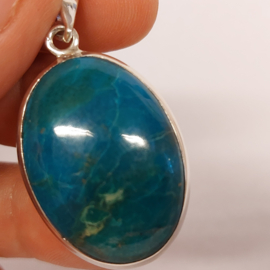 Chrysocolla hanger in zilver