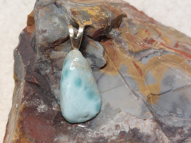 Larimar hanger met zilveren oogje