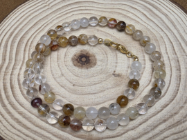 Golden healer of limoniet kwarts ketting met goudkleurige sluiting