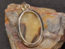 Septarie hanger in zilver