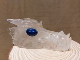 Bergkristal Sjamaandraak met tijgeroog en lapis lazuli ogen