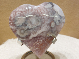 Flower agaat met (roze) amethist hart