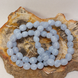 Chalcedoon of blue lace agaat grote nugget armband