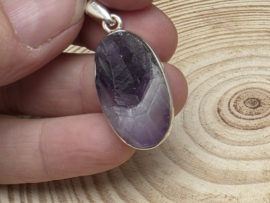 Amethist hanger in zilver ruw