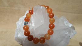 Oranje aventurijn kogel armband 10 mm