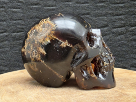 Blauwe amber human skull
