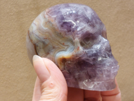 Amethist met agaat human skull