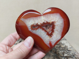 Carneool hart met geode