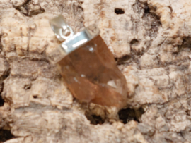Tangarine kwarts hanger in zilver