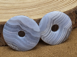 Blauwe chalcedoon of blue lace agaat donut