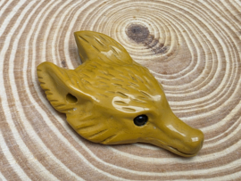 Gele jaspis wolf hanger doorboord