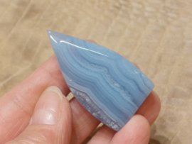 Blauwe chalcedoon of  blue lace agaat vlam