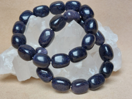 Blauwe goudstroom/goudsteen (synthetisch) grote nugget armband