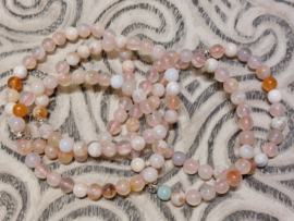 Flower agaat kogelarmband 6 mm